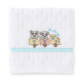 Bears on the Train Embroidery Kids Hand Towel Set of 4